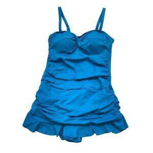 New without Tags Swimsuits for All Turquoise One Piece Swim‎ Suit with Skirt 8